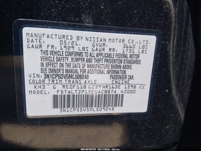 2021 NISSAN KICKS SR XTRONIC CVT 9