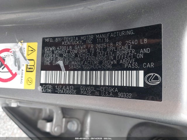 2017 LEXUS ES 350 9