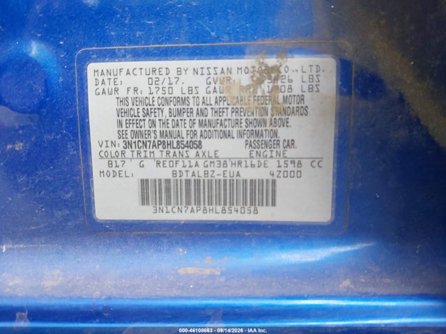 2017 NISSAN VERSA 1.6 SV 9