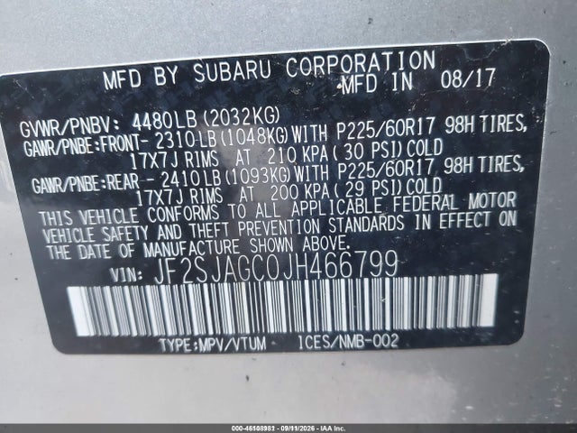 2018 SUBARU FORESTER 2.5I PREMIUM 9