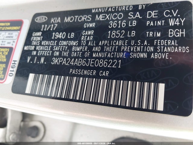 2018 KIA RIO S 9