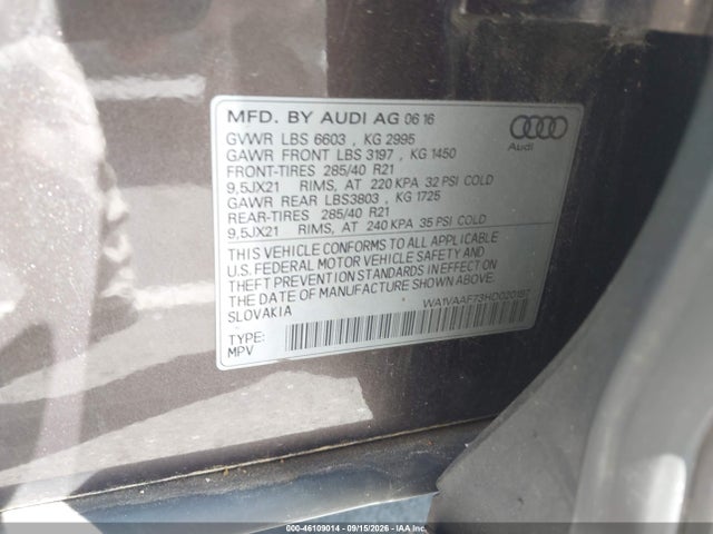 2017 AUDI Q7 3.0T PREMIUM 9