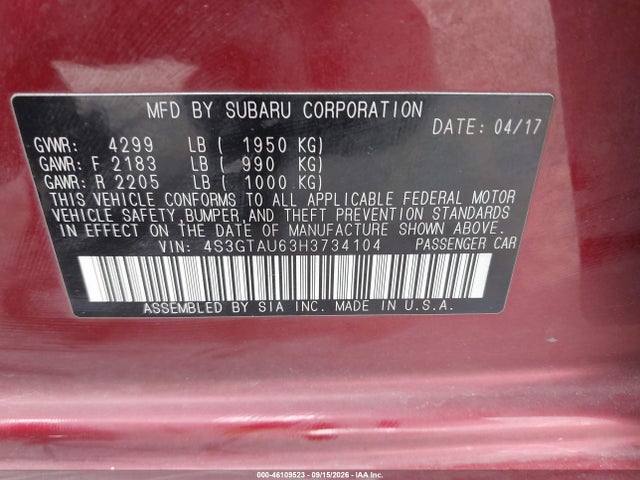 2017 SUBARU IMPREZA 2.0I LIMITED 9