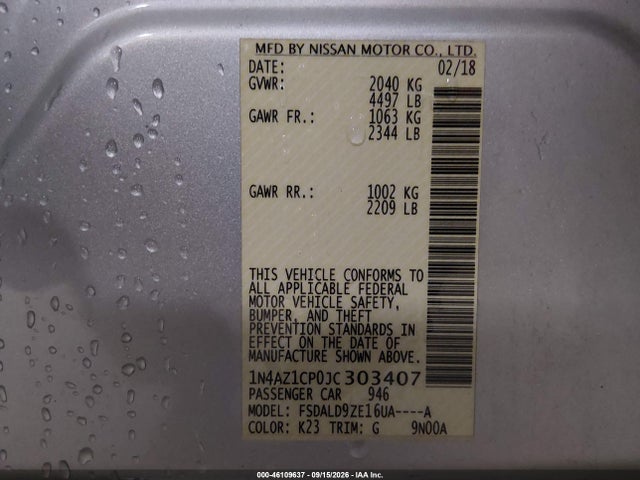 2018 NISSAN LEAF SV 9