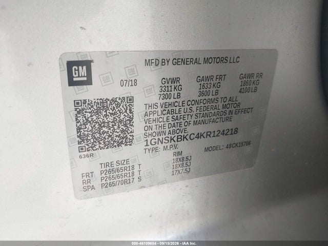 2019 CHEVROLET TAHOE LT 9
