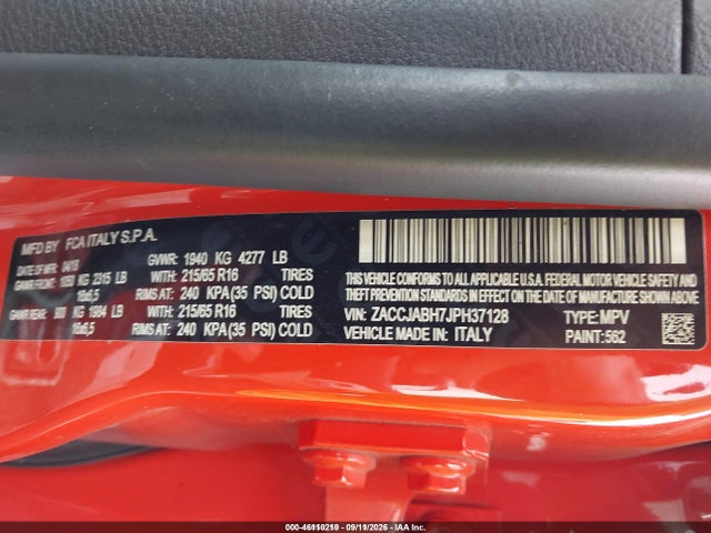 2018 JEEP RENEGADE LATITUDE FWD 9