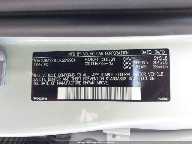 2019 VOLVO S60 T6 INSCRIPTION 9