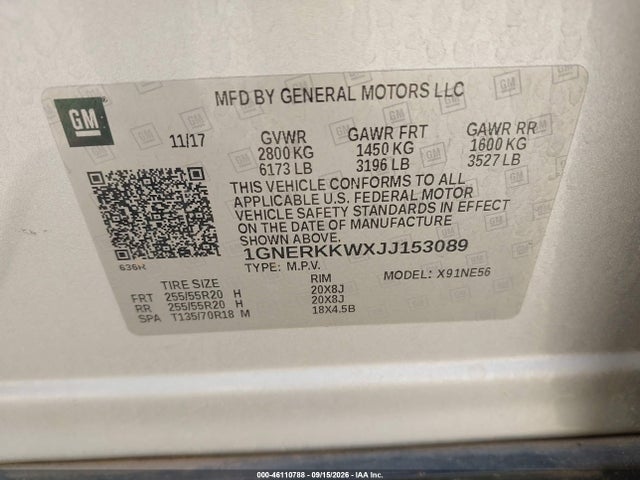 2018 CHEVROLET TRAVERSE PREMIER 9