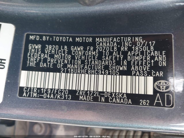 2017 TOYOTA COROLLA SE 9