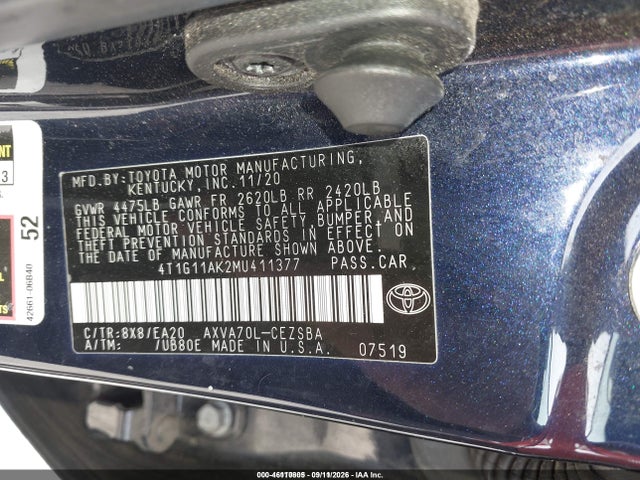 2021 TOYOTA CAMRY SE 9