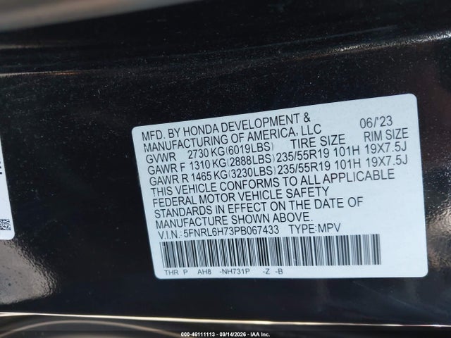 2023 HONDA ODYSSEY SPORT 9