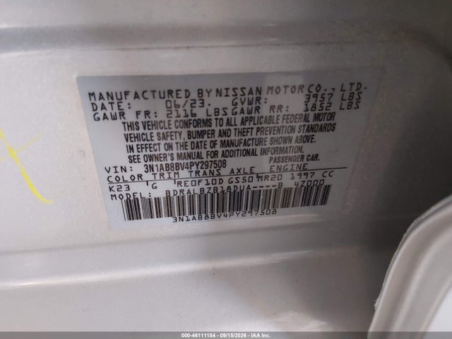 2023 NISSAN SENTRA S XTRONIC CVT 9
