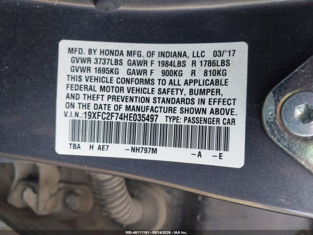 2017 HONDA CIVIC EX 9
