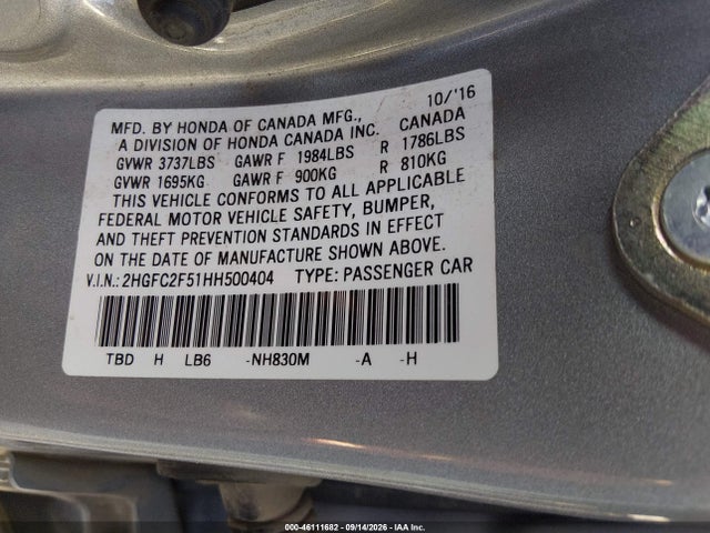 2017 HONDA CIVIC LX 9