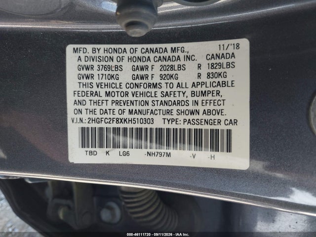 2019 HONDA CIVIC SPORT 9