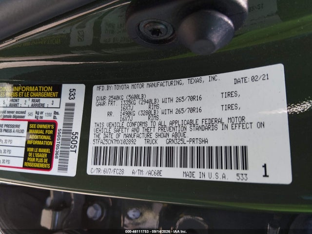 2021 TOYOTA TACOMA SR5 V6 9