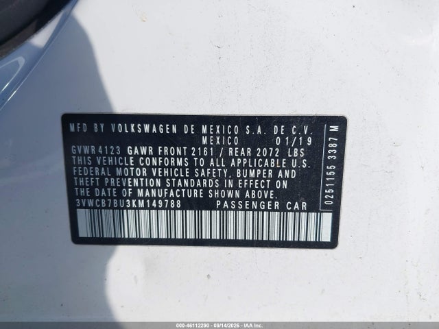 2019 VOLKSWAGEN JETTA 1.4T R-LINE/1.4T S/1.4T SE 9