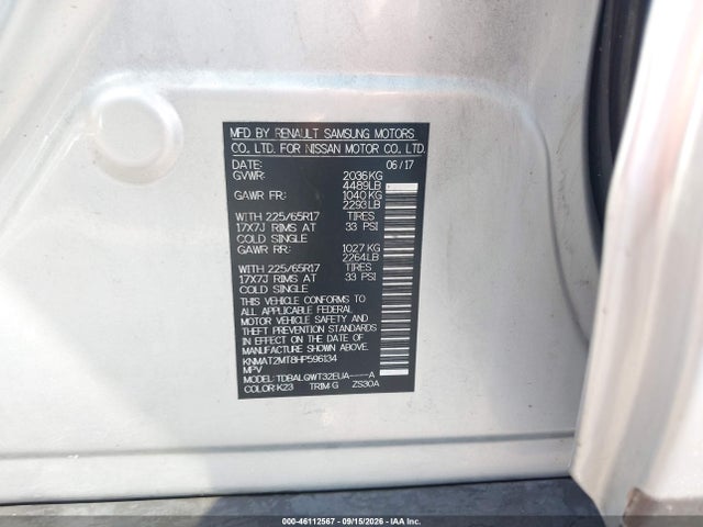 2017 NISSAN ROGUE SV 9