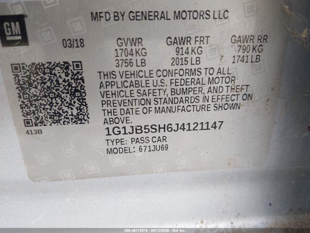 2018 CHEVROLET SONIC LS AUTO 9