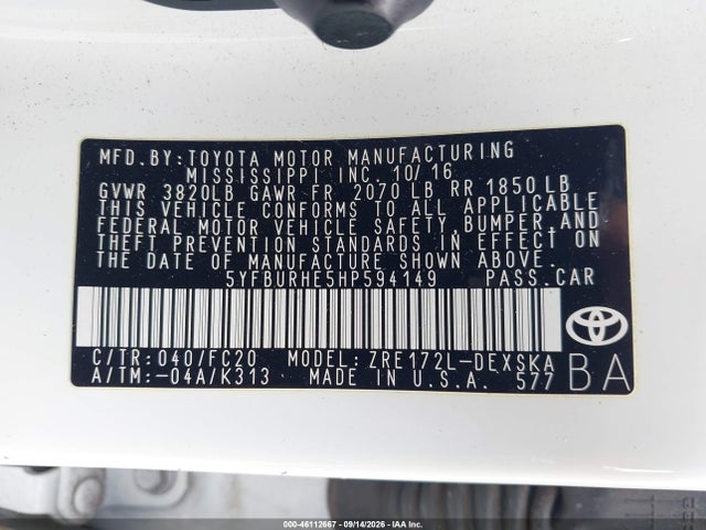 2017 TOYOTA COROLLA SE 9