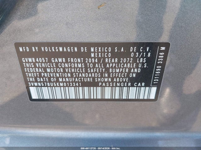 2019 VOLKSWAGEN JETTA 1.4T S 9