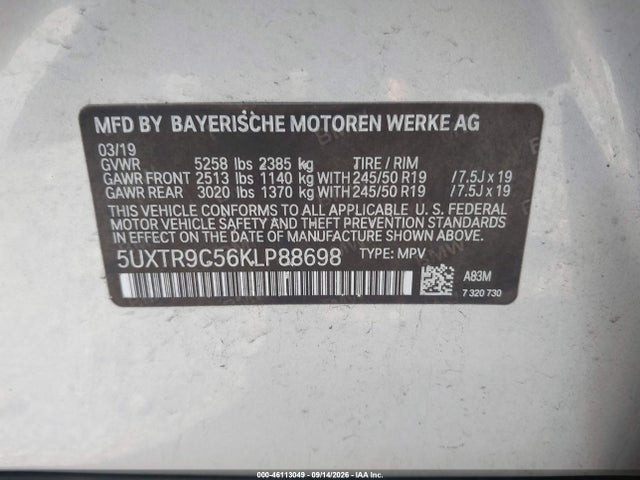2019 BMW X3 XDRIVE30I 9
