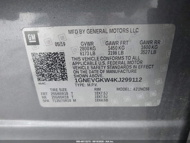 2019 CHEVROLET TRAVERSE 1LT 9
