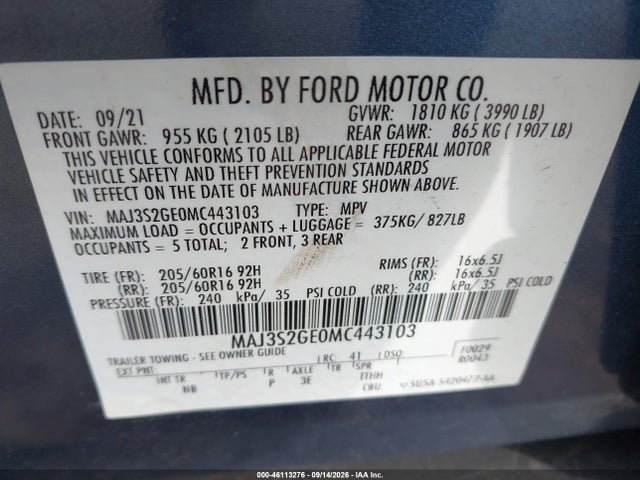 2021 FORD ECOSPORT SE 9