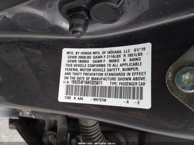 2019 HONDA INSIGHT LX 9