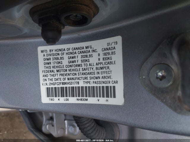 2019 HONDA CIVIC SPORT 9