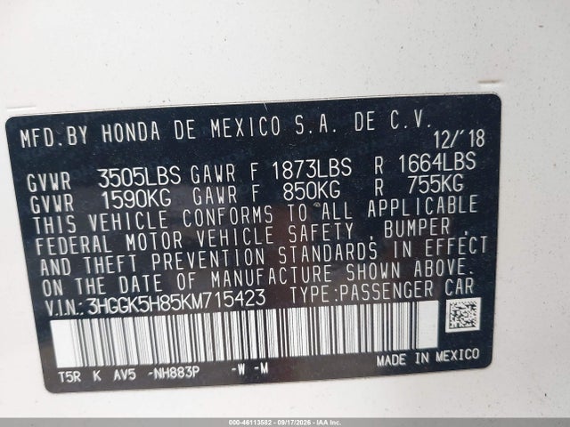 2019 HONDA FIT EX 9