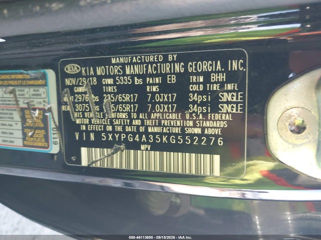 2019 KIA SORENTO 2.4L LX 9