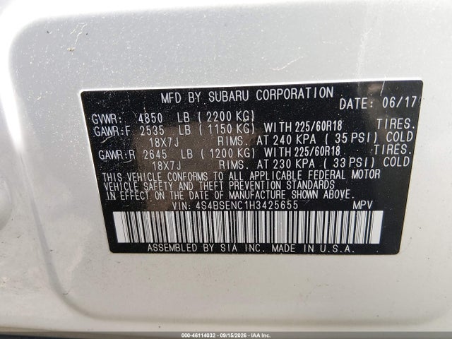 2017 SUBARU OUTBACK 3.6R LIMITED 9