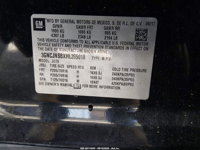 2017 CHEVROLET TRAX LS 9