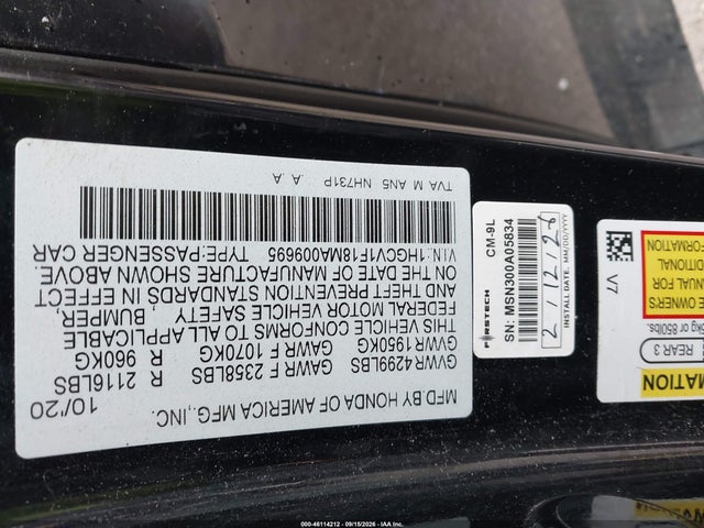 2021 HONDA ACCORD LX 9