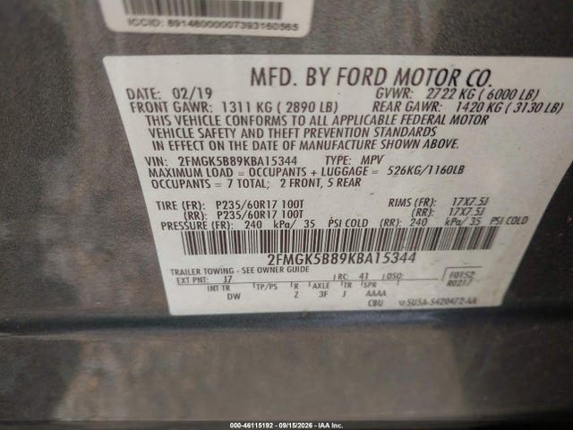 2019 FORD FLEX SE 9