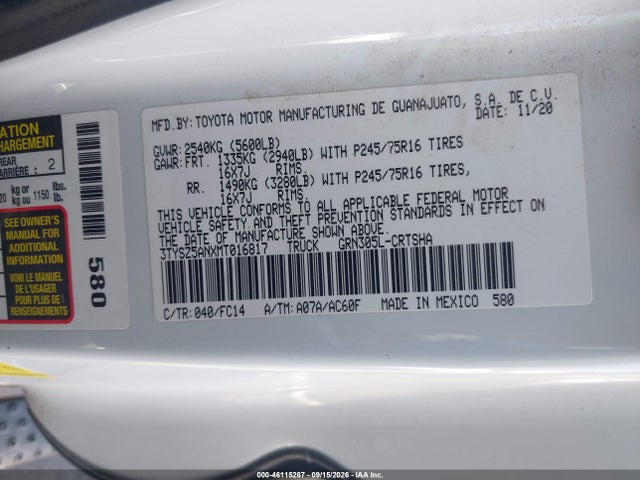 2021 TOYOTA TACOMA SR5 V6 9
