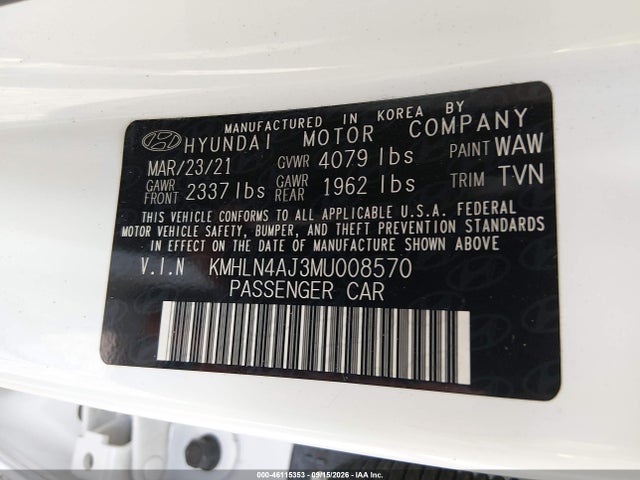 2021 HYUNDAI ELANTRA HYBRID LIMITED 9