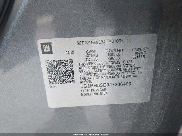 2018 CHEVROLET CRUZE LT AUTO 9