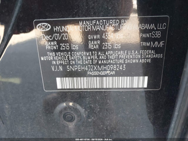 2021 HYUNDAI SONATA LIMITED 9