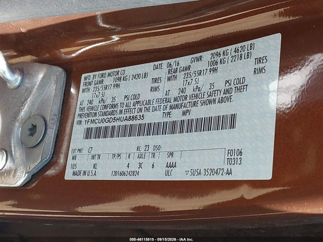 2017 FORD ESCAPE SE 9