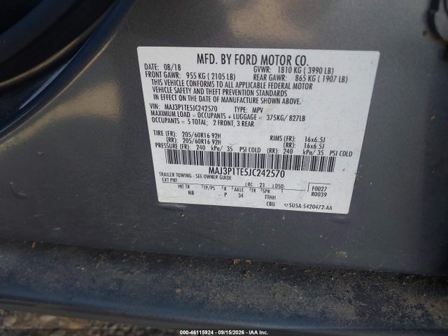 2018 FORD ECOSPORT SE 9