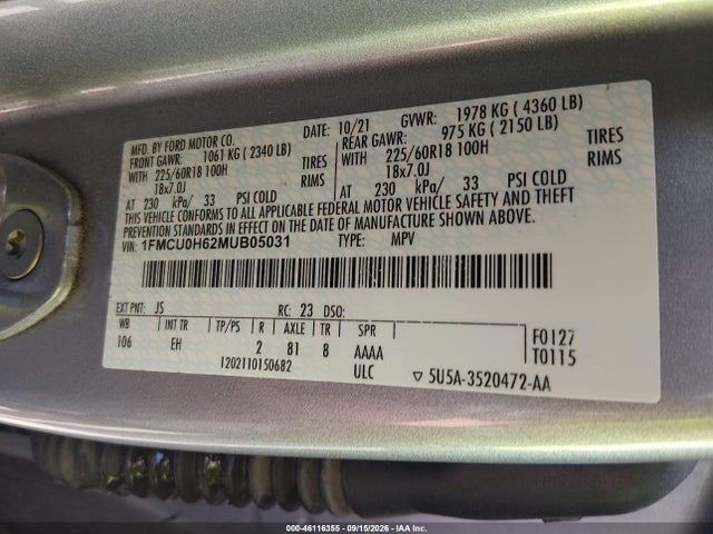 2021 FORD ESCAPE SEL 9