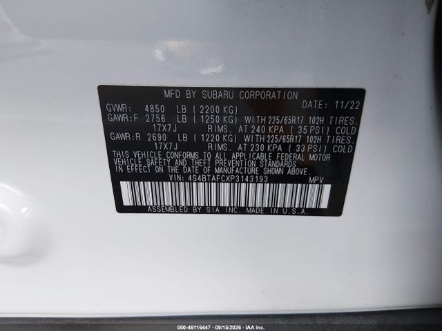 2023 SUBARU OUTBACK PREMIUM 9