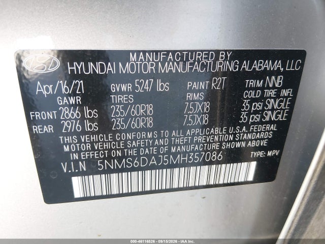 2021 HYUNDAI SANTA FE SEL 9