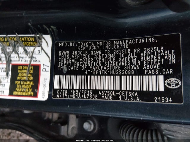 2017 TOYOTA CAMRY SE 9