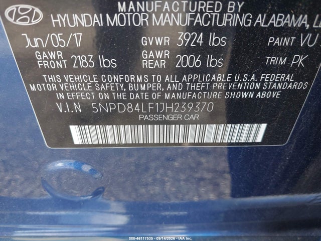 2018 HYUNDAI ELANTRA SEL 9