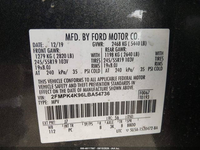 2020 FORD EDGE TITANIUM 9