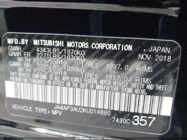 2019 MITSUBISHI OUTLANDER SPORT 2.0 ES 9