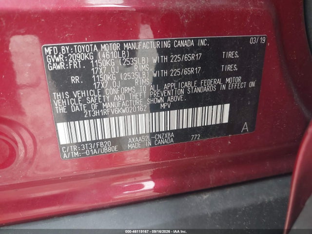 2019 TOYOTA RAV4 LE 9